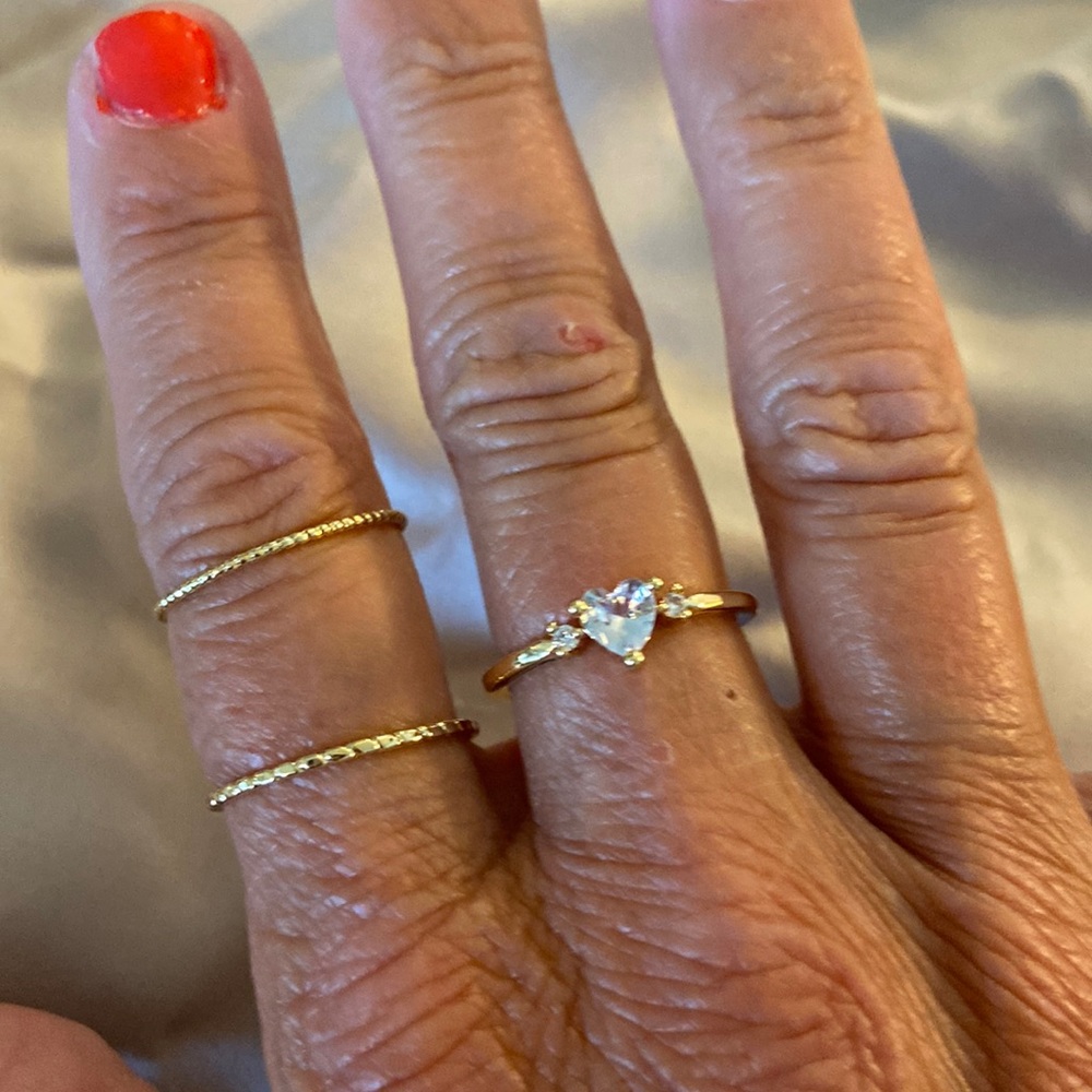 3 Piece Gold Tone Ring Set